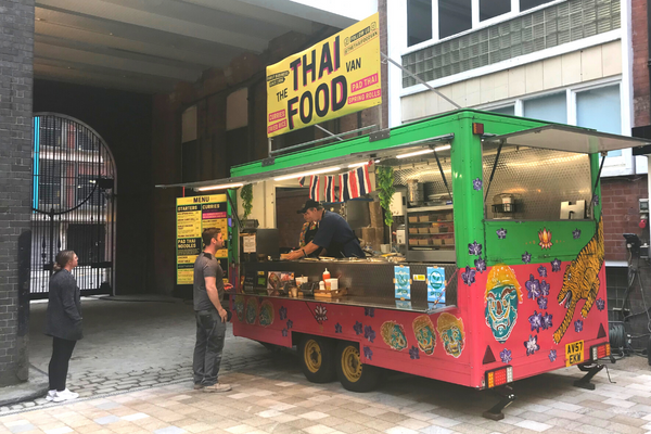 The Thai Food Van in Tootal Buildings Courtyard
